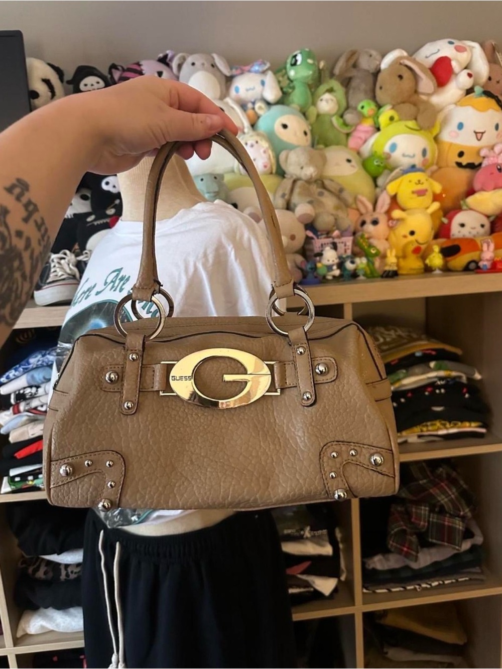 Vintage Y2K guess brown leather bag